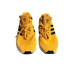 Adidas Iniki Runner Mens Yellow Black Suede Athletic Shoes Sneakers